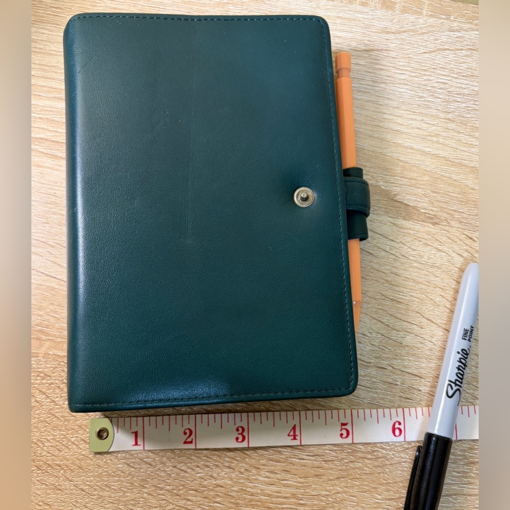 Teal Green Leather Refillable FiloFax